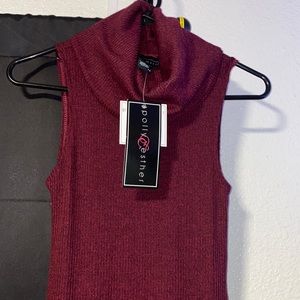 Maroon turtle neck dress
